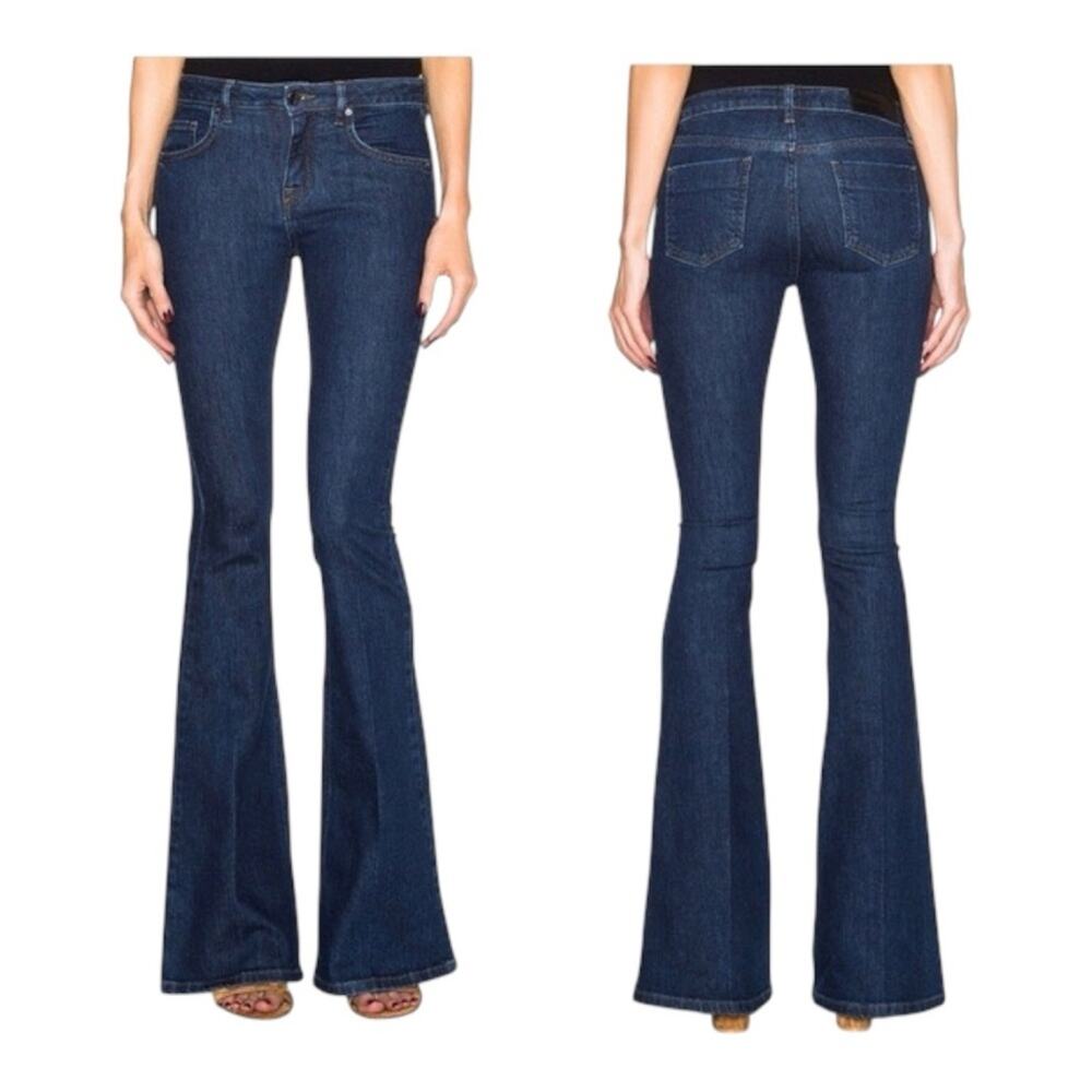 Victoria Beckham Denim Flare Leg Jeans Blue 7 Wash Size 31